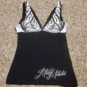 Metal Mulisha lace back tank top